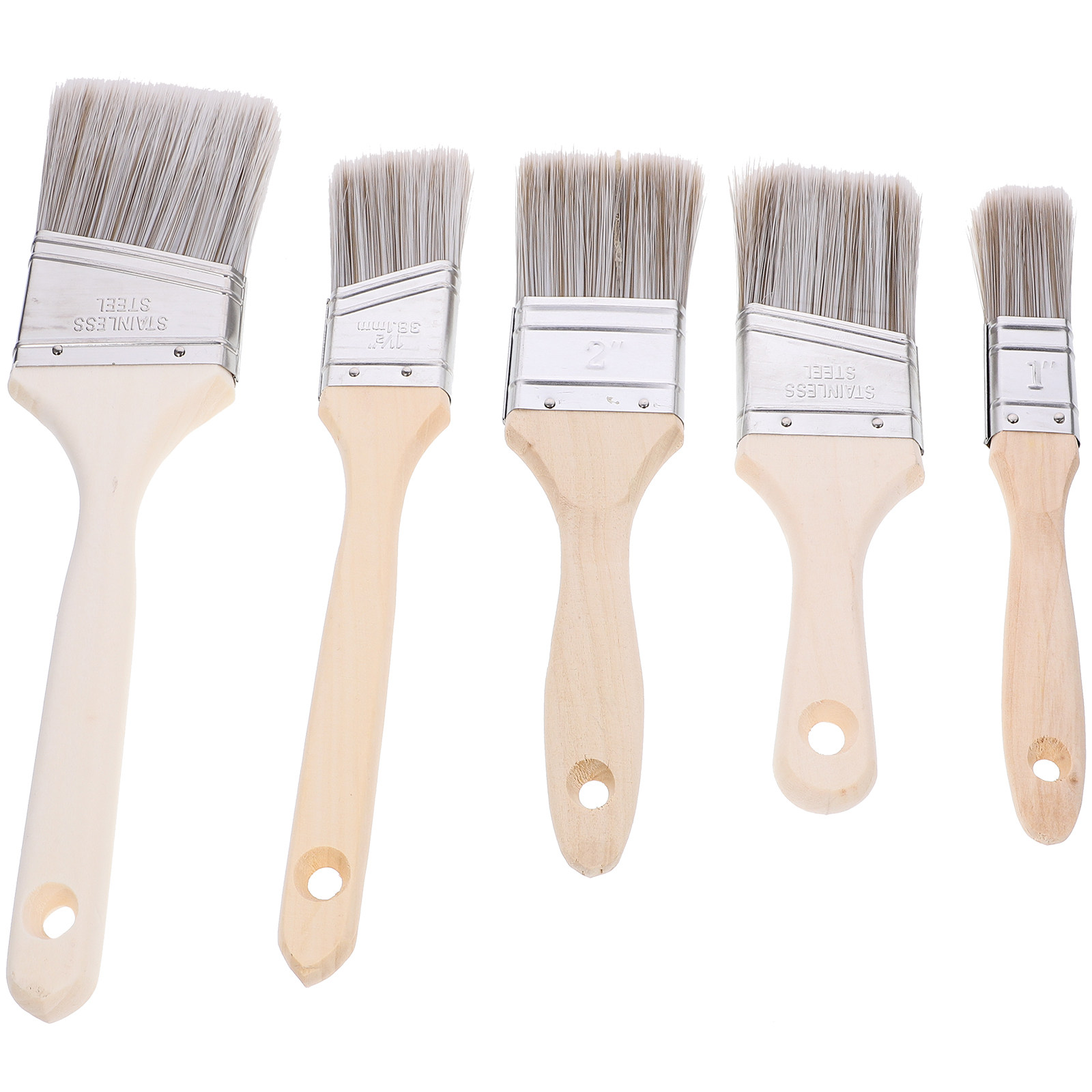 Home Improvement Fence - 5Pcs Wooden Handle Paint Brush Set