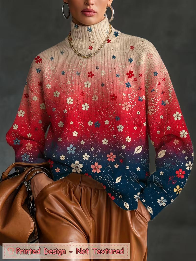 Women Turtleneck T shirt Gradi - Wallpaper review and price