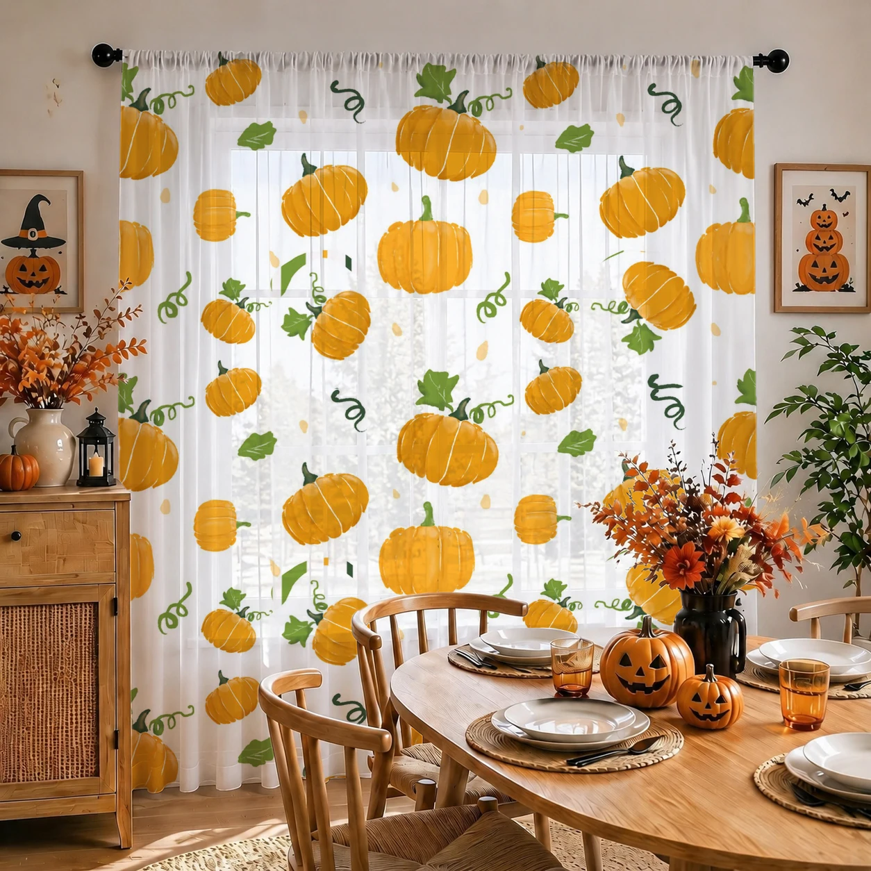 Halloween Sheer Curtain Rod Po - Curtain Rods review and price
